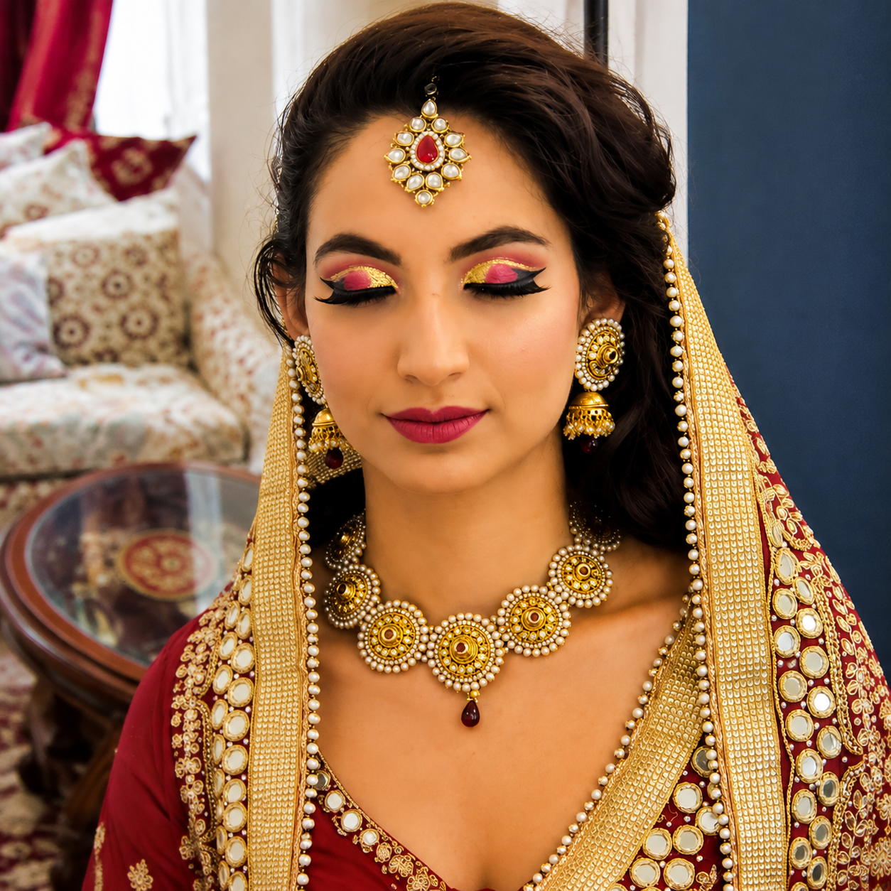Traditional Velvet Lehenga Glow